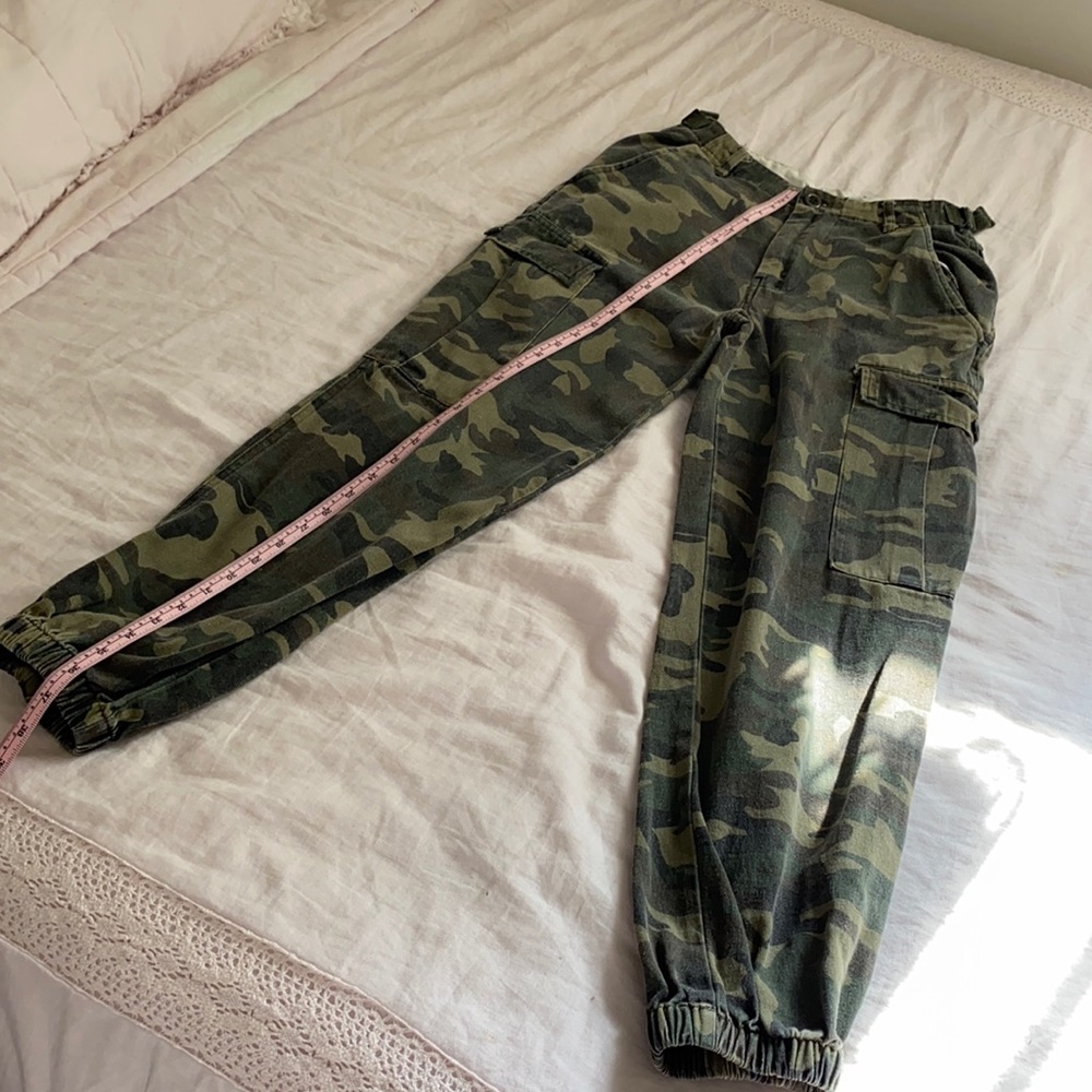 High waist army military cargo pant